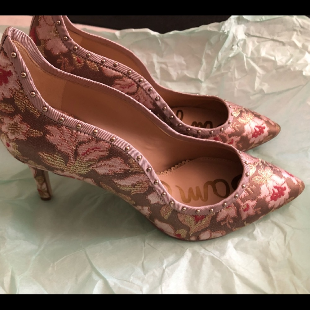 Floral metallic Sam Edelman pumps MSRP $139